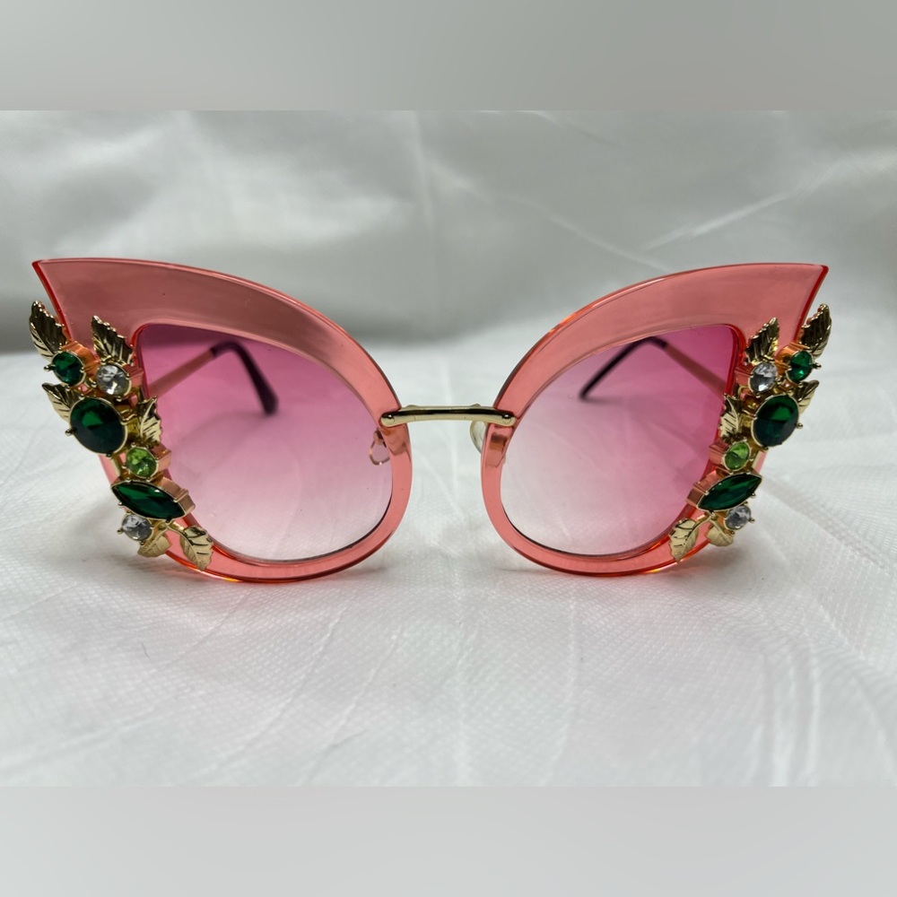 Pink Cat Eye with Rhinestones